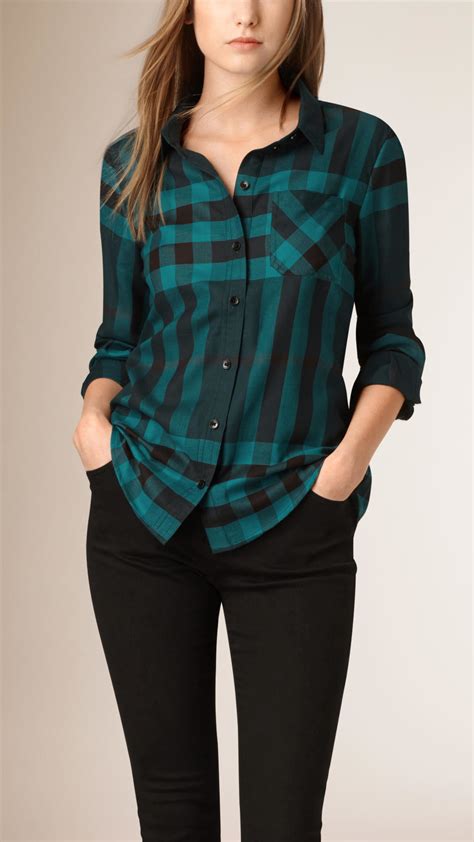 burberry teal shirt|Burberry shirt.